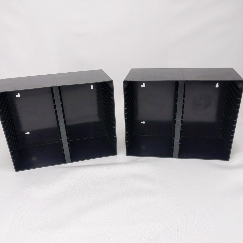 2x Case Logic 30 ea. CD Hard Plastic Storage Rack Wall Mount Expandable Black